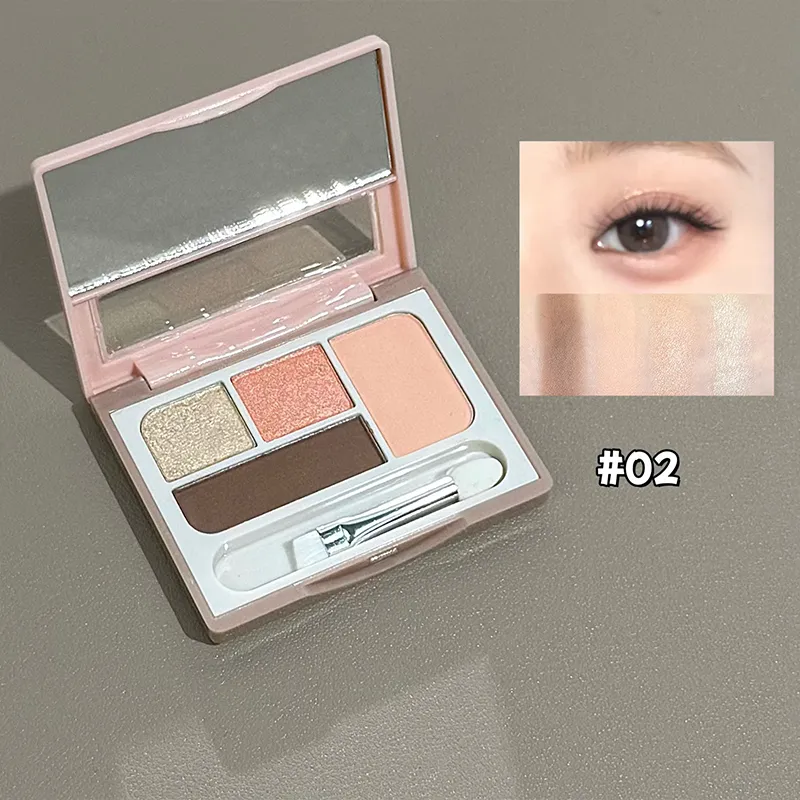 ART VALUE 4-Farben-Lidschatten-Palette Glitzer-Perlglanz-Matt-Lidschatten-Schimmer-Make-up Dauerhaftes Augen-Make-up Konturierungs-Highlight — image 2