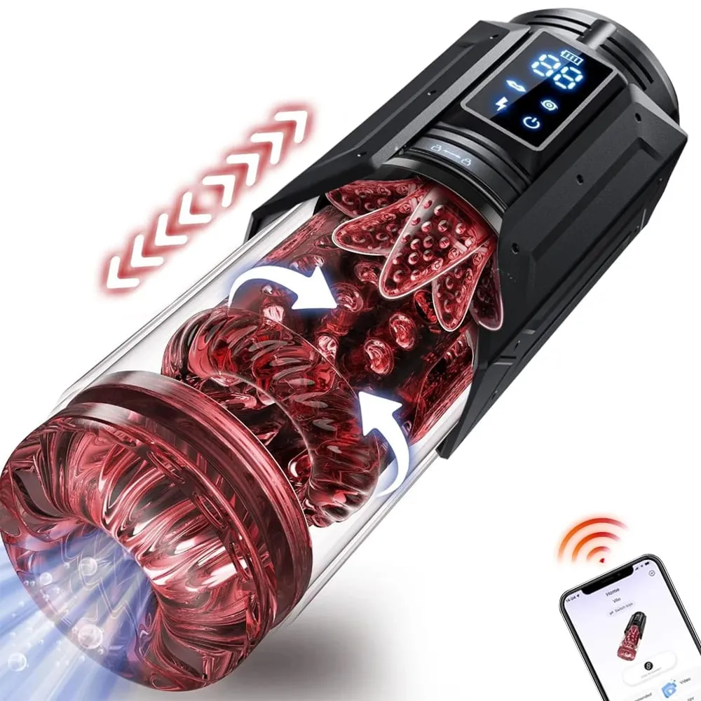 Nam Tự Động Masturbator Cốc Đâm Xoay Liếm Hút Dương Vật Bơm Túi Âm Hộ BF Màn Hình Hiển Thị LED Đồ Chơi Tình Dục Cho Nam — image 1
