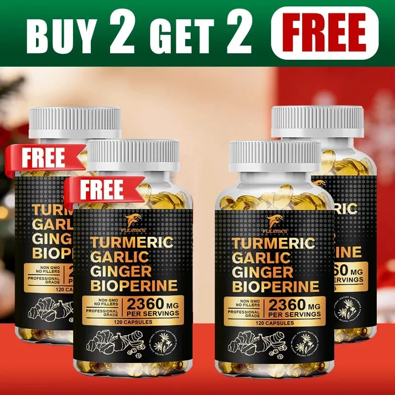 Buy 2 Get 2 Free! Turmeric Curcumin Supplement with BioPerine & Garlic for Joint Support Immune Health & Anti Inflammatory — image 2