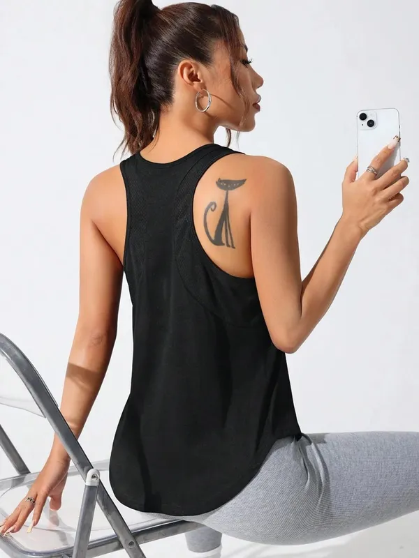 Hauts sans manche pour femmes, couleur unie, séchage rapide, gilet de sport d'été, ample, respirant, doux, vêtements de plein air, débardeur basique pour femmes — image 2