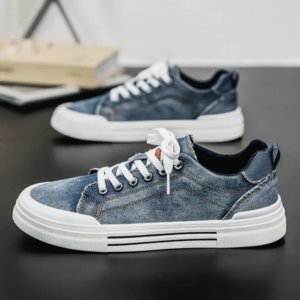 Breathable Canvas Shoes Men Sneakers Soft-soled Casual Board Shoes Low Top Flat Bottomed Trendy Men's Shoes Fashion Zapatillas — image 2