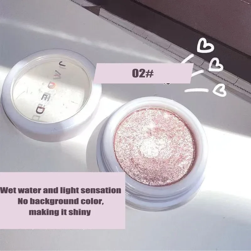 Monochromer Glitzer-Lidschatten, goldglänzender, erhellender Augen-Make-up, langanhaltender, aufhellender Augen-Make-up, perlmuttartiger Schimmer-Lidschatten