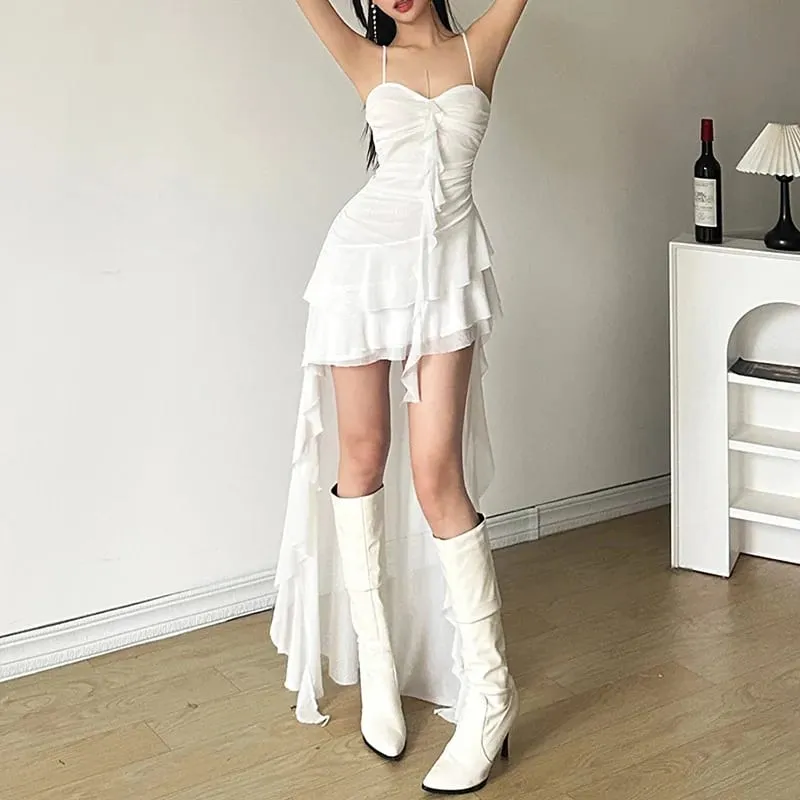 2026 Y2k Aesthetic Irregular Ruffled Dress Sexy Backless Harajuku Pleated Dresses Streetwear Sleeveless Bodycon Vestido De Mujer — image 8