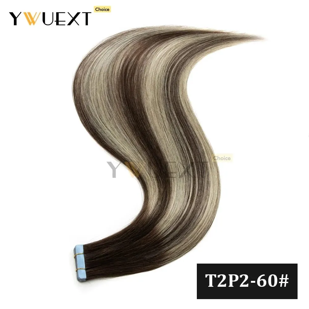 20pcs/Pack Gradient Colors Tape in Human Hair Extensions Add Volume And Length for Women 30g 16-20 inches Salon Quality YWUEXT — image 14