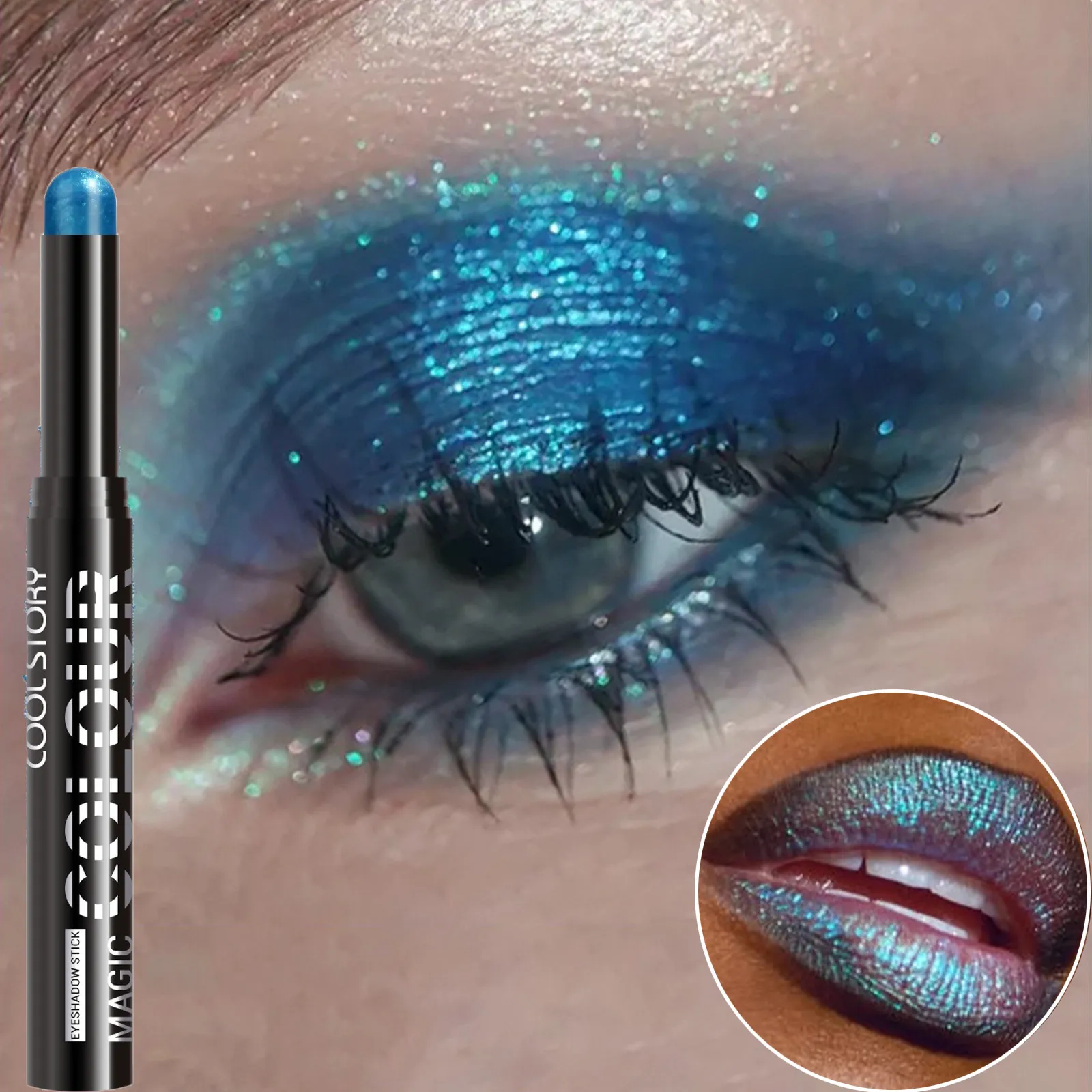 2 en 1 fard à paupières rouge à lèvres bâton crayon imperméable paillettes éclaircir mat ombre à paupières maquillage Pigment fard à paupières stylo — image 1