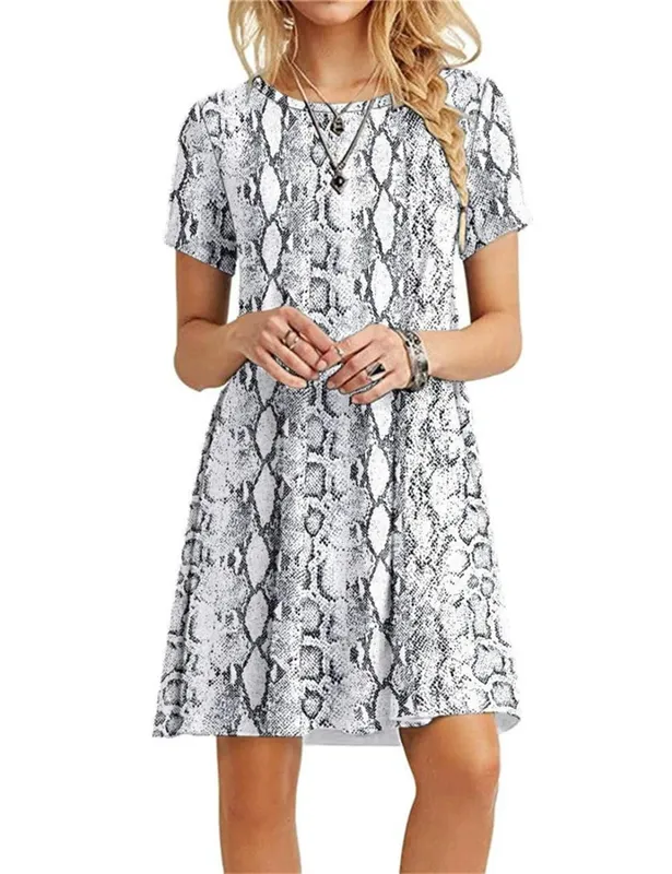 Leopard Muster Frauen 3D Druck Mode Kleider Kurzarm Sommer Lose Beiläufige Kurze Kleid Streetwear Damen Mini Kleid — image 4