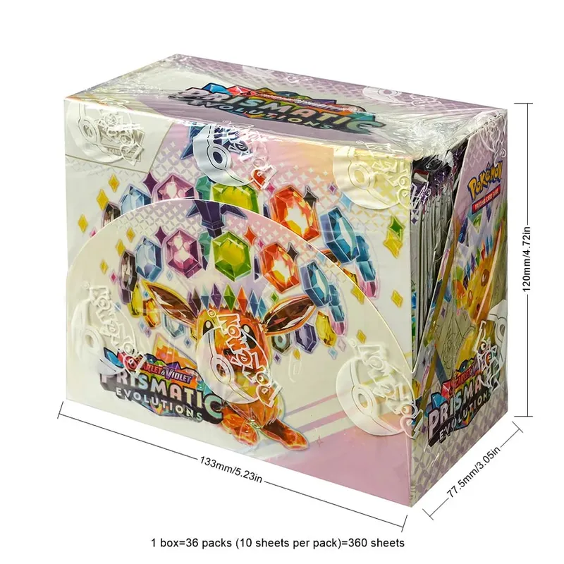 360 pièces anglais Pokémon TCG: prismatique évolutions écarlate Violet boîte Pokémon carte commerciale 36 Pack boîte cadeau — image 8
