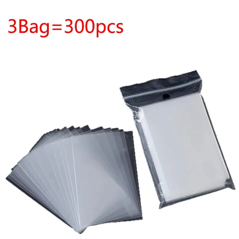 100/300Pcs Soft Transparent Card Sleeves Premium Clear Plastic Sleeves Playing Games Collectible Card Protector Cards Sleeves — image 8