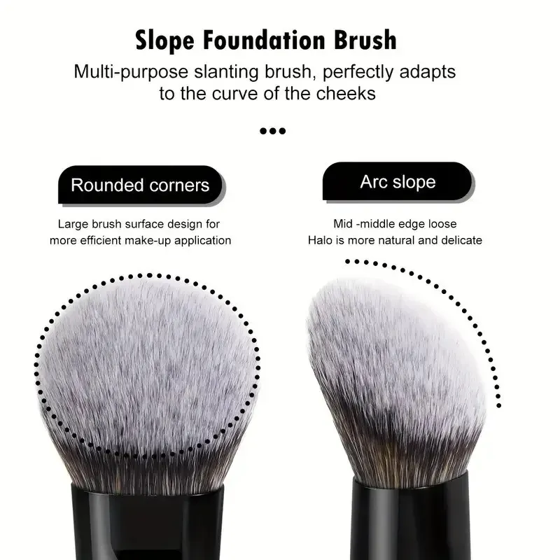 Pennelli per trucco a doppia testa 2 in 1 Contorno correttore per fondotinta ad angolo piatto per miscelare strumenti cosmetici per crema liquida in polvere sfusa