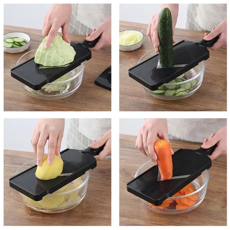 Trituradora de repollo multifuncional, rallador Manual de rebanador de verduras y alimentos para ensaladas, patatas, pepino, repollo morado, utensilio de cocina — image 7