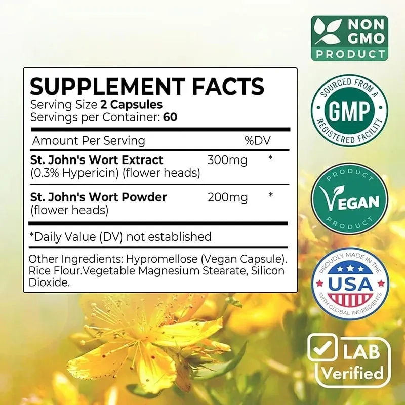 St. John's Wort - Relaxation Supplement That Helps Soothe The Nervous System Relieve Stress Improve Mood and Regulate Sleep — image 2