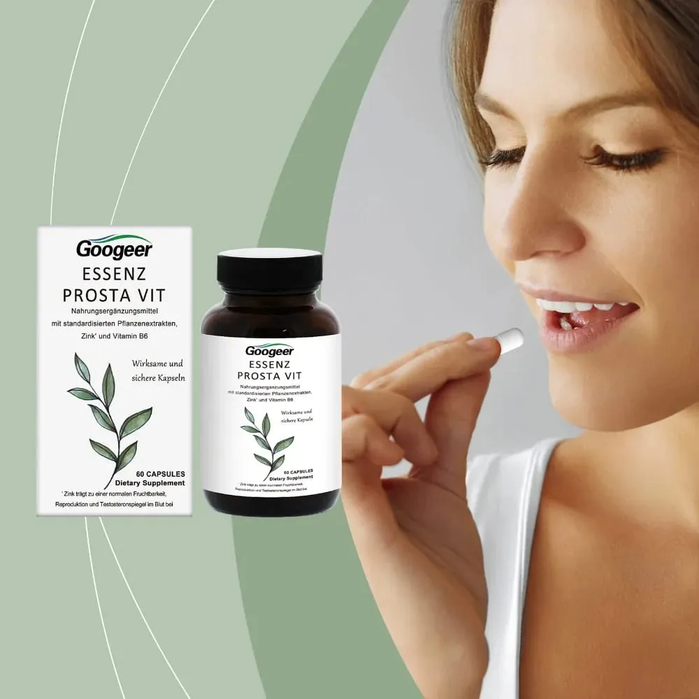 Googeer Pria Prosta Vit Essenz Kapsul Dukungan Kesehatan Kandung Kemih & Saluran Kemih dengan Seng Vitamin B6 Saw Palmetto 60 Hitungan — image 2