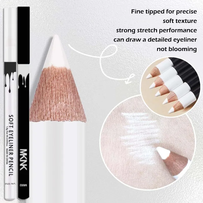 1/12 stücke Weiß Eyeliner Make-Up Dauerhaft Glatt Leicht Zu Tragen Augen Aufheller Wasserdicht Mode Augen Liner Bleistifte Augen Make-Up-Tools — image 5