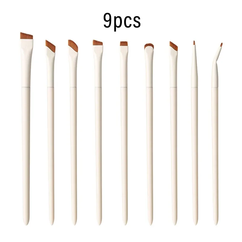 1/3/7/9-teiliges weißes Upgrade-Blade-Eyeliner-Pinsel-Augen-Make-up-Pinsel-Set, ultradünn, feiner Winkel, flacher Augenbrauen-Pinsel für präzise Details