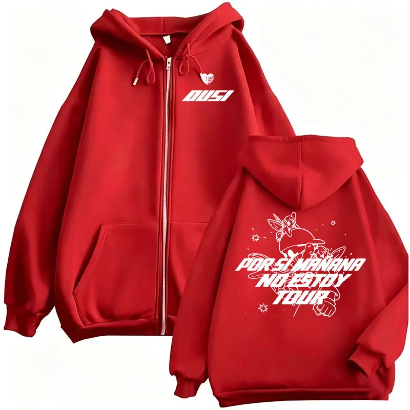 Omar Courtz Por Si Manana No Estoy Tour Zipper Hoodie Men Women Harajuku High Street Sweatshirts Jacket Long Sleeve Zip Up Coats — image 5