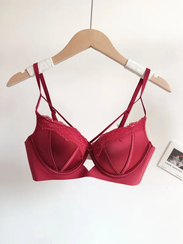 Französisches Spitzen-Push-up-BH-Set, gepunktet, kleine Körbchenformung, süße sexy erotische Dessous, Komfort-Bügel, Damen-Intimbekleidung, S-XL — image 14