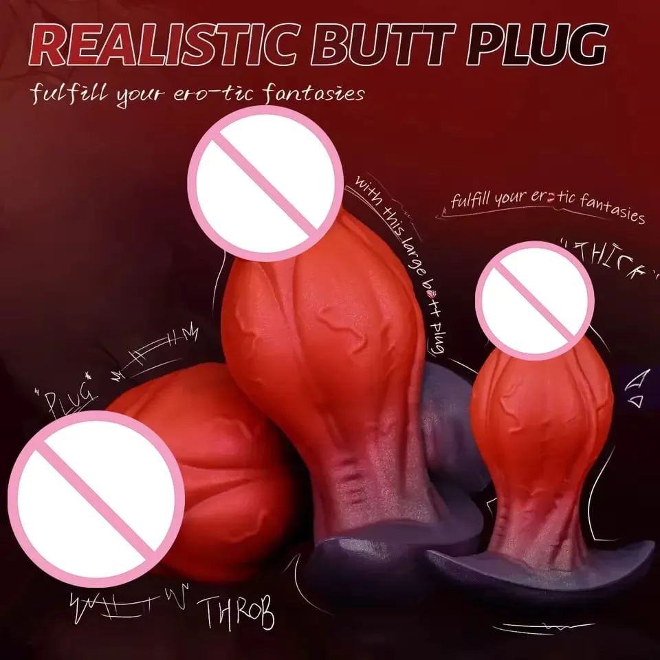 Realistisk Dildo Big Knot Bærbar Anal Plug Flydende Silikone Butt Plug Vaginal Anal Prostata Massage Voksen Sexlegetøj Til Kvinder Mænd — image 4