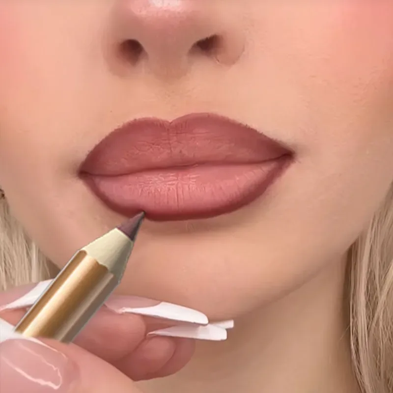 2 PC ชุด Matte Lip Liner และ Starry Glitter ลิปกลอส Pearlescent Fine Shimmer Long-Lasting Hydration ไม่เหนียวเหนอะหนะแต่งหน้า — image 5
