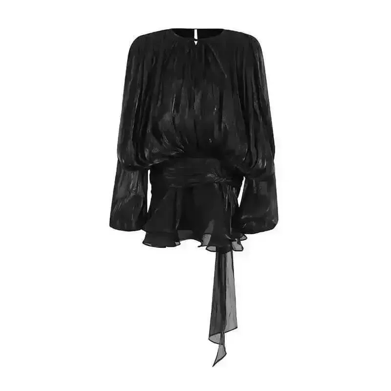 Beżowy top solidna bluzka Mini sukienki dla kobiet dekolt w serek z długim rękawem łączone zasznurować słodka sukienka w stylu odzież damska moda P7WI — image 11