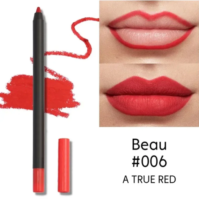 Nude Brown Lip Liner ดินสอลิปสติก Matte Smooth Waterproof Lipliner Long Lasting Non-stick Cup ลิปสติกปากกาความงามเครื่องสำอาง — image 16