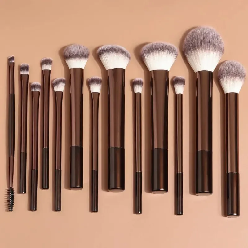 13dílná sada jemných nadýchaných štětců na make-up Make-up korektor s pudrovým pudrovým práškem na tváření obličejových stínů — image 1