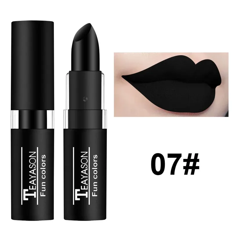 Matte Lipsticks 12 Colors Waterproof Long Lasting Lip Stain Non-stick Cup Sexy Red Black Lipstick Pigment Lip Cosmetics — image 13
