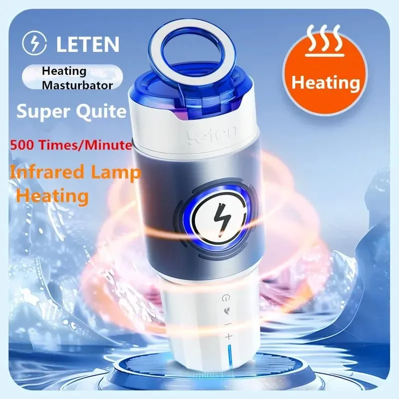 Leten Quite และ Power เครื่องทำความร้อนอัตโนมัติชาย Masturbator คัพไฟฟ้า Stroker พร้อมผู้ถือโทรศัพท์ร้อนของเล่นสำหรับผู้ใหญ่ — image 2