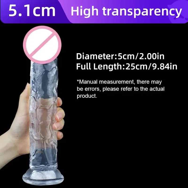 Trasparente Realistico Dildo Gelatina Pene Ventosa Dildo Masturbatore Femminile Stimolatore Clitorideo Grande Cazzo Lesbiche Giocattoli Del Sesso — image 8