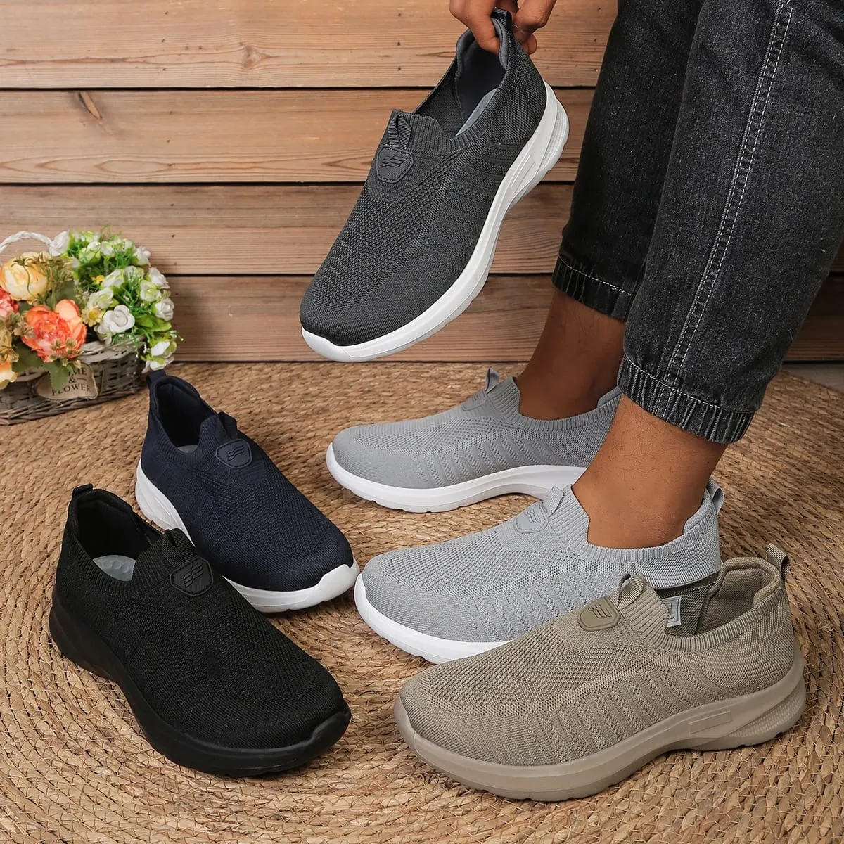 Scarpe casual da passeggio in EVA solido da uomo - Suola morbida e leggera - Calzature da esterno perfette per tutti i giorni. Scarpa con spedizione gratuita — image 6