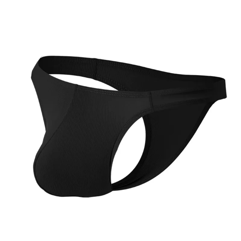 Perizoma in seta di ghiaccio Uomo Intimo sexy Morbido perizoma a costine Mutande traspiranti Mutandine senza cuciture Lingerie maschile Slip con custodia rigonfia — image 5