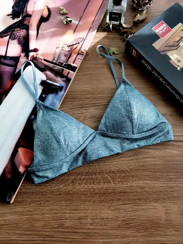 Üçgen Fincan Sutyen Seti Seksi Leopar Baskı Küçük Göğüsler için Ultra Ince Wirefree Bralette ve Külot Lingerie — image 8