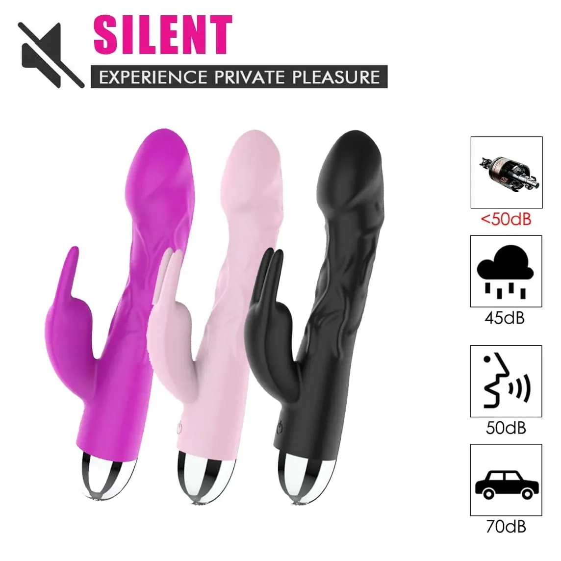 Silicone Rabbit Vibrator - Dual Stimulation G-Spot Clitoral Vibrator for Women Powerful Pleasure — image 6