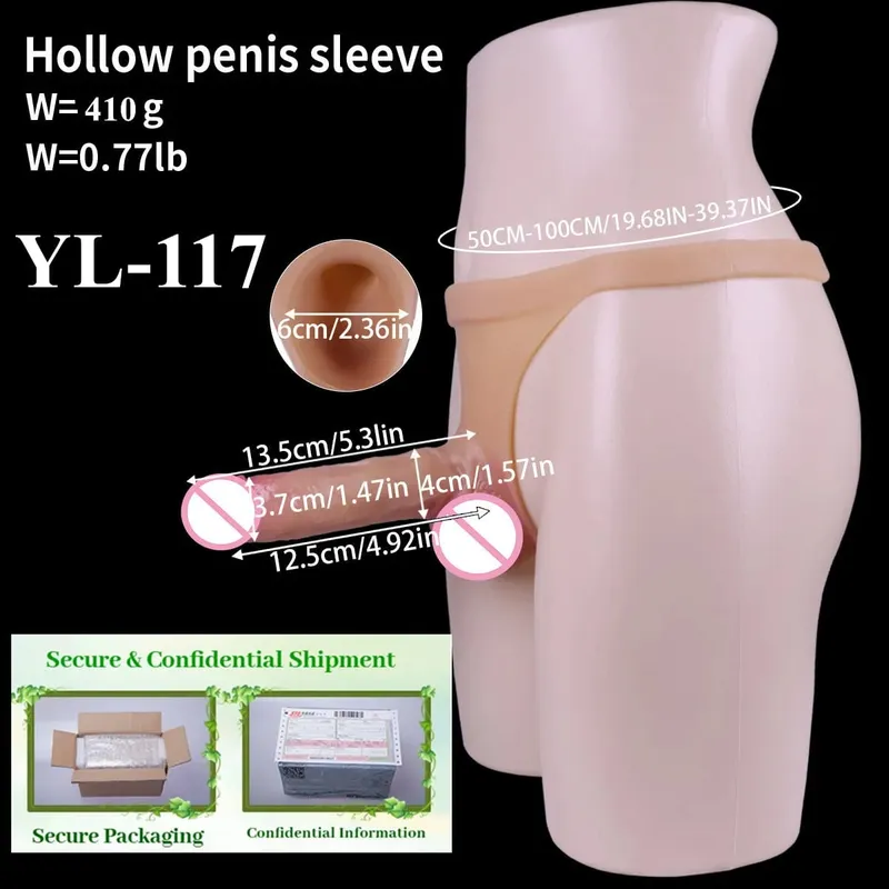 Nowe silikonowe stałe, puste Dildo z stringami nakładka na penisa nakładka na penisa wysoka elastyczność Cock Extender T-Back dla dorosłych 18+ męska zabawka erotyczna