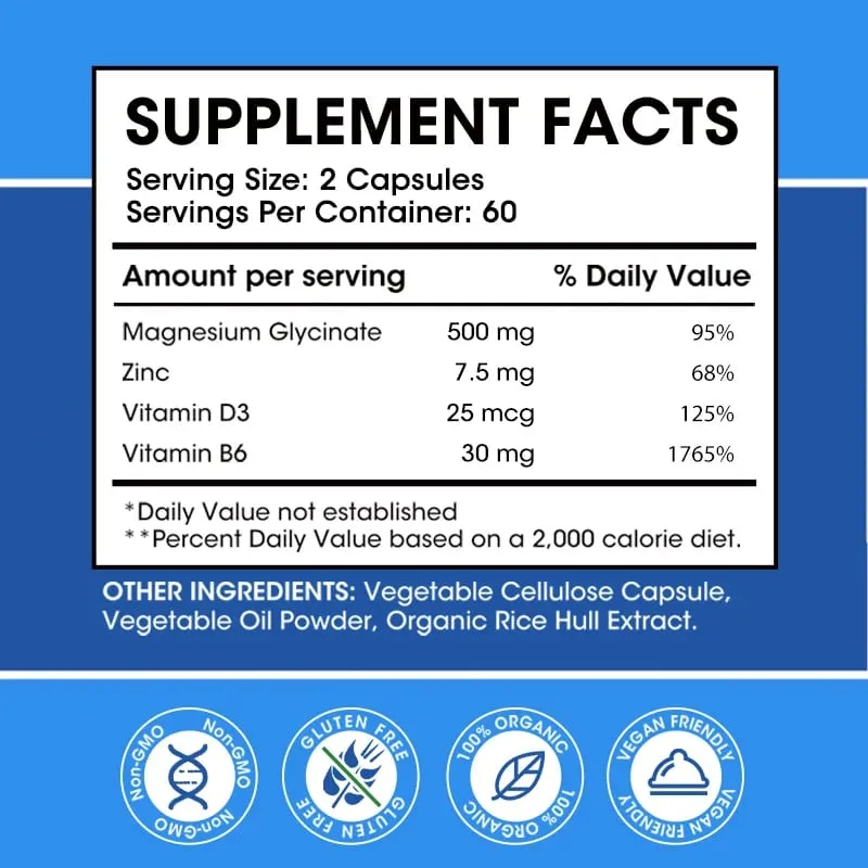 Magnesium Capsules Support Energy Metabolism Heart Rhythm Relax Muscles Stabilize Mood Improve Sleep Quality Relieve anxiety — image 6