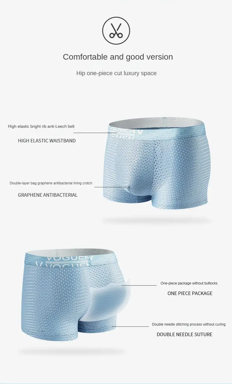 3PCS/set Men Gift New in Underwear for Men Lingerie Thin Briefs Traceless Large Size Panties Sports Ice Silk Breathable Boxer — image 10