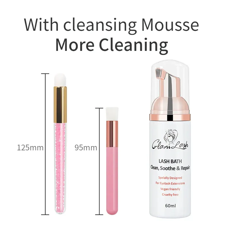 Neue Kristall Wimpern Reinigung Pinsel Augenbraue Gesicht Reinigung Nase Mitesser Tiefen Waschen Lash Shampoo Pinsel Schönheit Make-Up-Tool — image 2