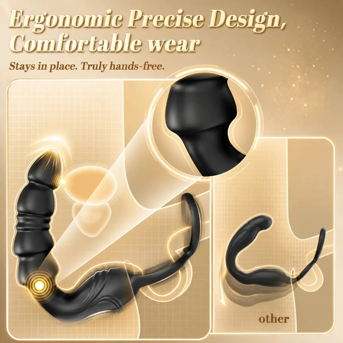 Stötande prostata massageapparat Analplugg Manlig Vibrator Hands-Free Silikon Fjärrkontroll Vibrerande Penis Ring Sexleksaker för män — image 3