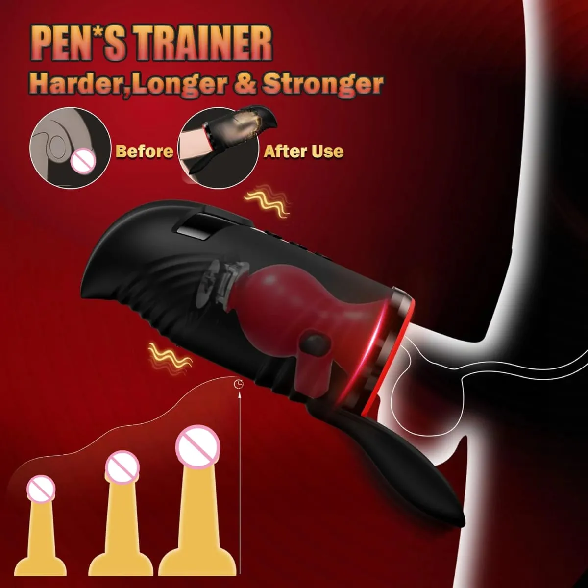 Male Masturbator Penis Training Vibrator Glans Massage Testicle Stimulator Delay Stamina Trainer Blowjob Machine Sex Toy for Men — image 5
