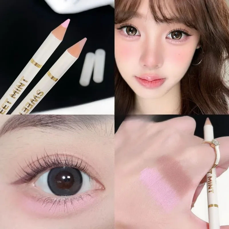 Doppelseitiger, liegender Seidenraupenstift unter dem Eyeliner, zum Aufhellen des Schatten-Make-up-Stifts, Nude-Rosa-Beige-Textmarker für das untere Augenlid, Konturierung — image 9