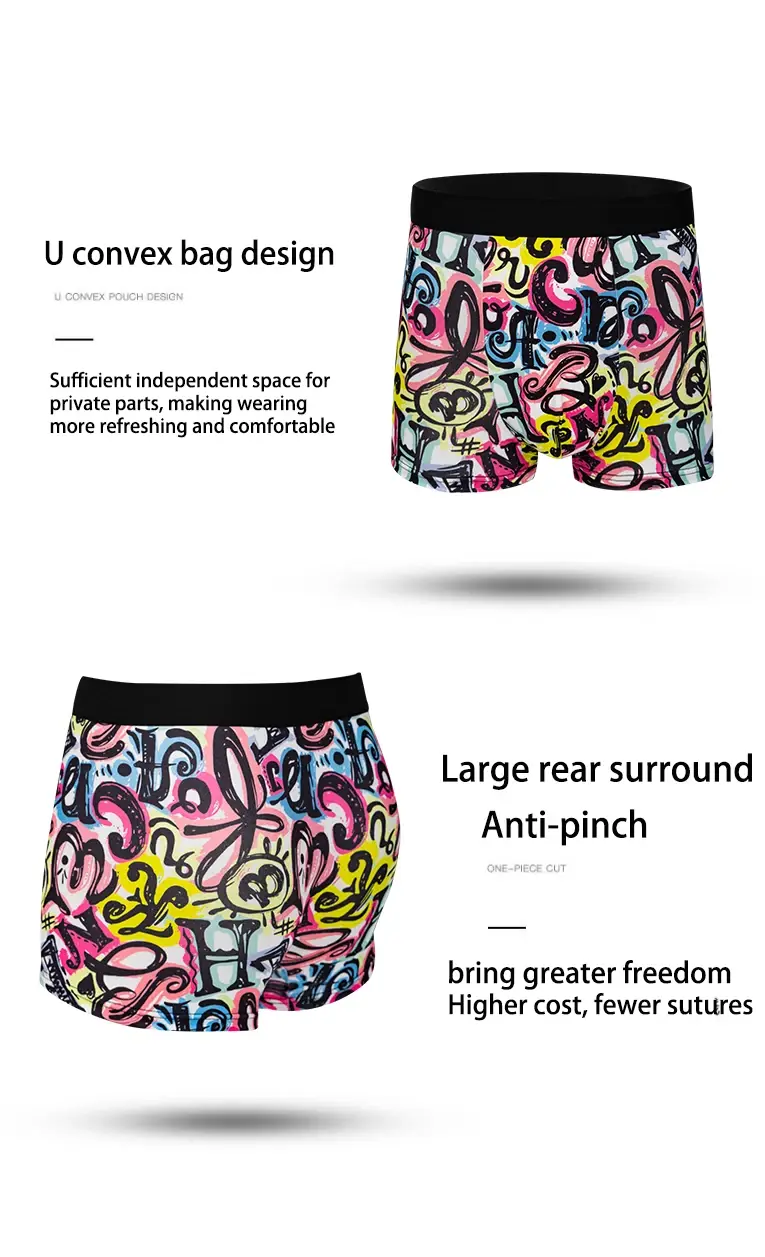 10-pack fashionable men's boxer shorts, comfortable, soft, fashionable, printed, casual and versatile men's underwear 3256808732946334 — image 12