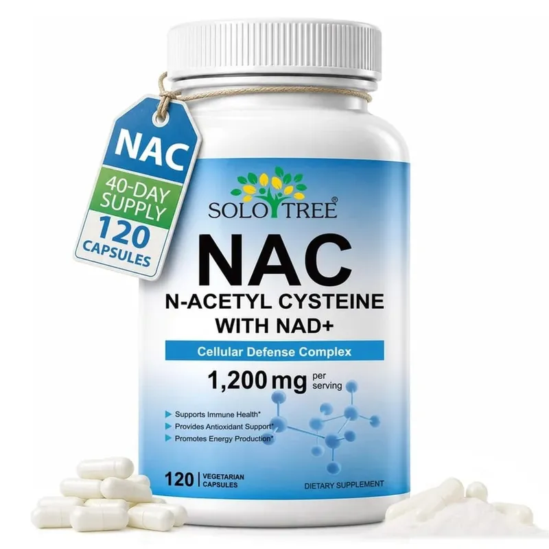 NAC 1150 مجم NAD + 50 مجم كبسولات مجمع الدفاع الخلوي لمضادات الأكسدة لدعم الصحة المناعية وإنتاج الطاقة غير المعدلة وراثيًا 120 قيراط