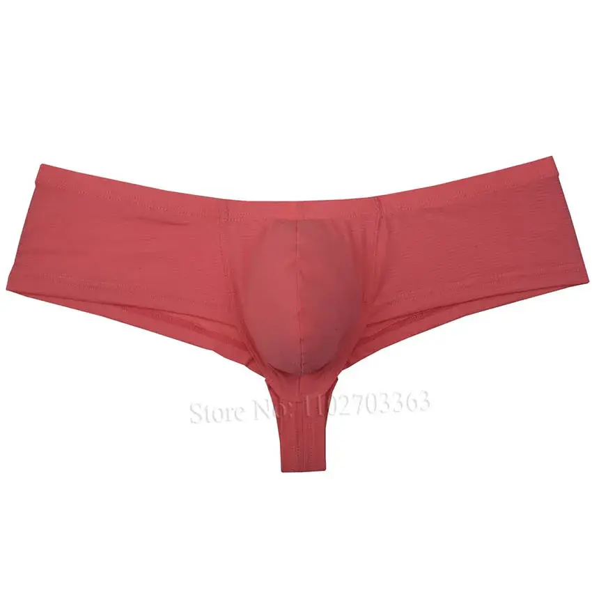 Cheeky Men's Solid Bikini Briefs Ice Silk Micro Boxer Underwear Male Slip Hipster Trunks Bulge Pouch Beach Shorts Underpant Soft — image 17