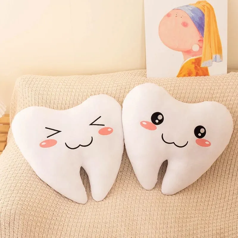 Simulación de encantadores juguetes de peluche con dientes, bonita expresión, dientes blancos, almohada suave rellena, divertido cojín para sofá, regalo para niños — image 6