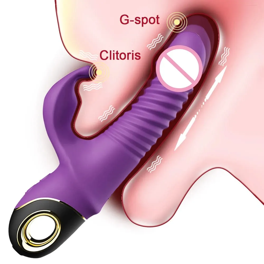 2022 kaninchen Schub Vibrator Automatische Teleskop G-Punkt Klitoris Stimulator Weibliche Masturbation Sex Spielzeug Für Frauen Erwachsene — image 2