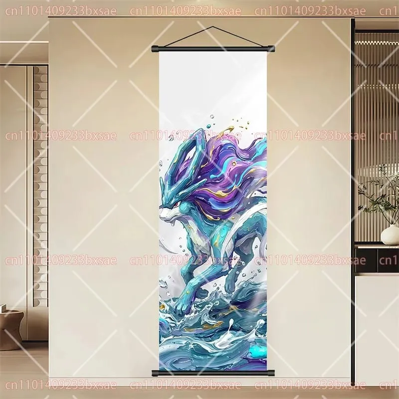 Peinture en rouleau HD de dessin animé Pokémon, Eevee, Pikachu, Suicune, Charizard, Mewtwo, décoration murale de fond, affiche, cadeau pour enfants — image 22