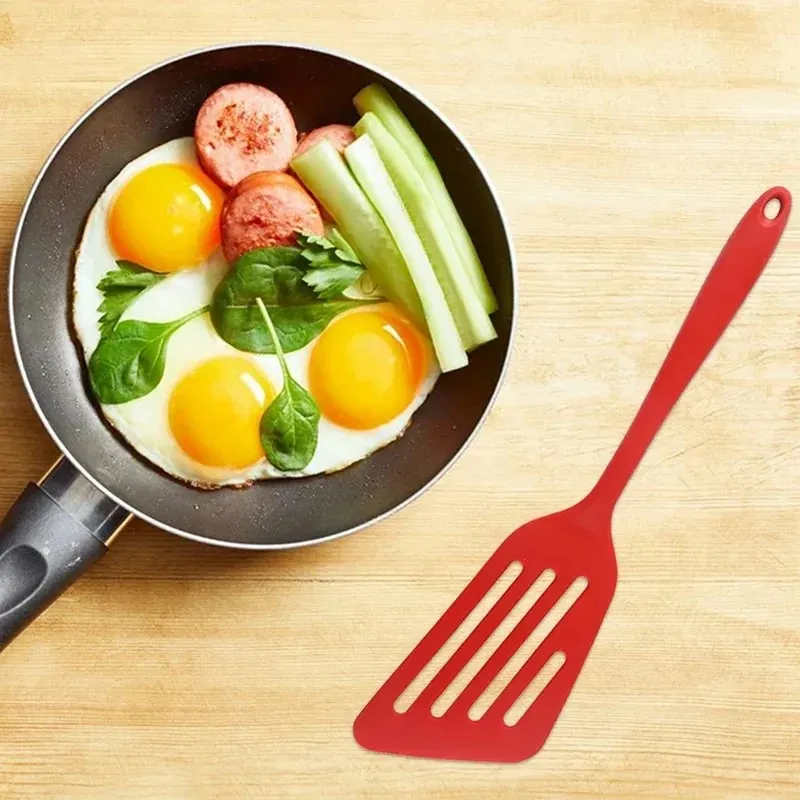 1PCS Küche Nicht-Stick Silikon Spatel Gebratener Fisch und Ei Kochen Auslaufsicher Spatel Hohe Temperatur Silikon geschirr — image 5