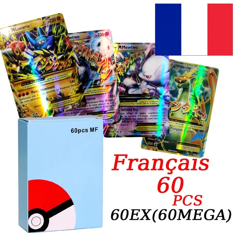 Cartes Pokemon VMAX V EX GX MEGA Version française, Collection de cartes, entraîneur de combat, jouets de noël pour enfants, cadeau — image 13