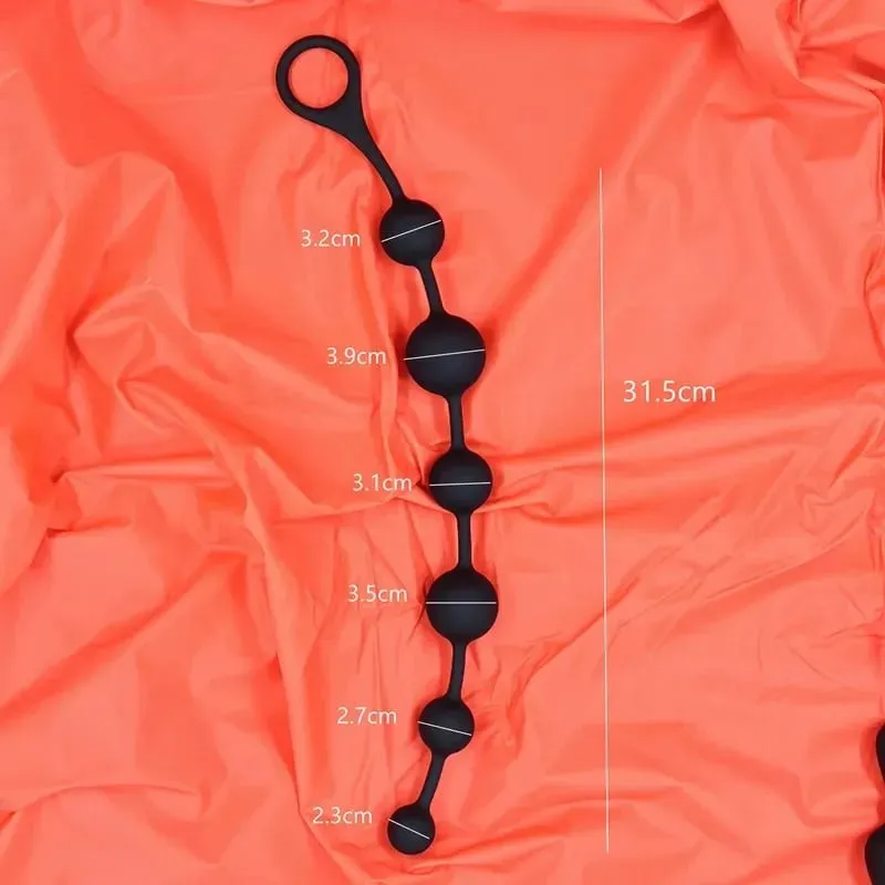 Large Anal Plug for Men & Women Multi-Size Silicone Anal Beads Trainer Kinky Adult Sex Toys for Beginners