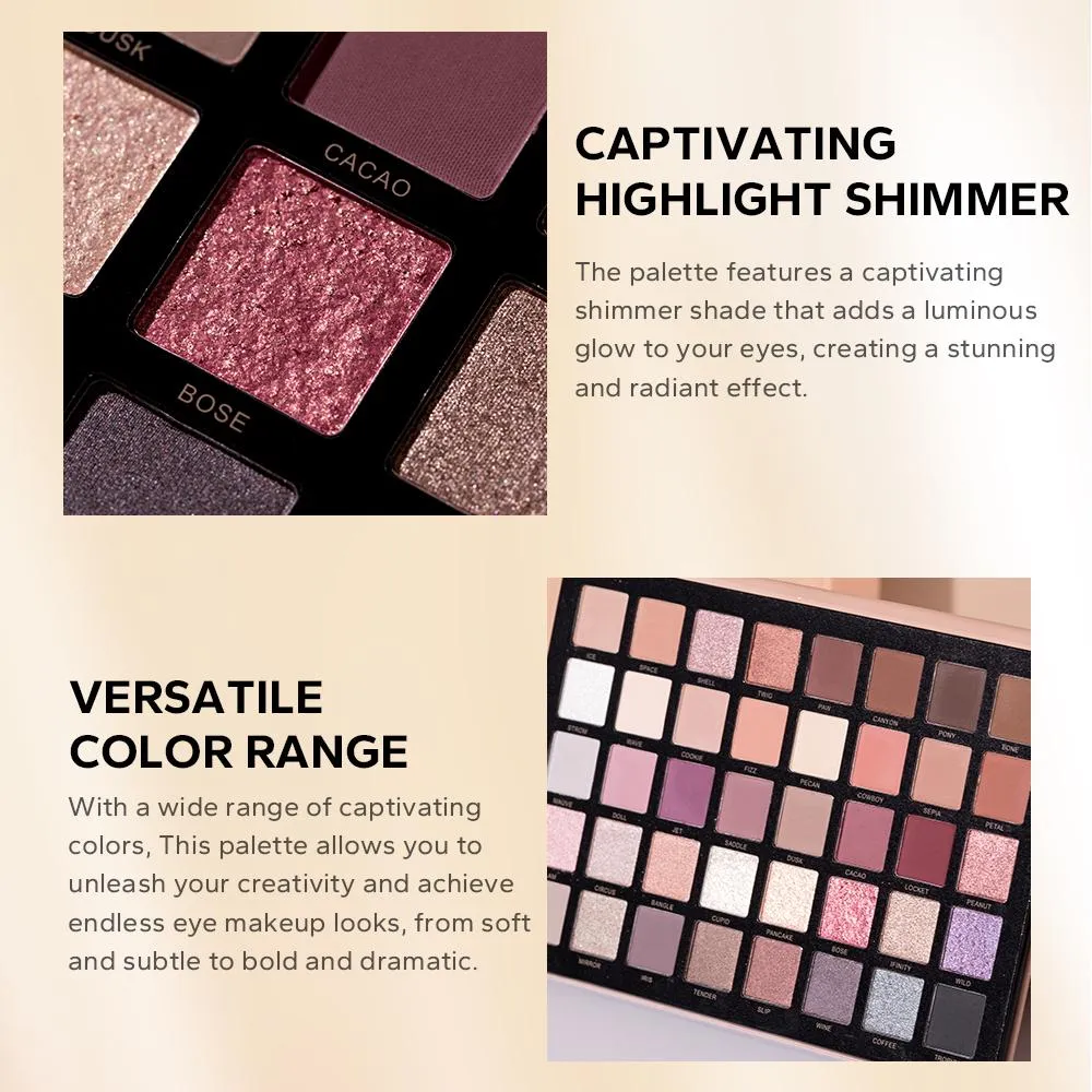 Neutre Vibes mat 40 couleurs mettre en évidence miroitant ombre à paupières cosmétiques Palette fard à paupières paillettes — image 3
