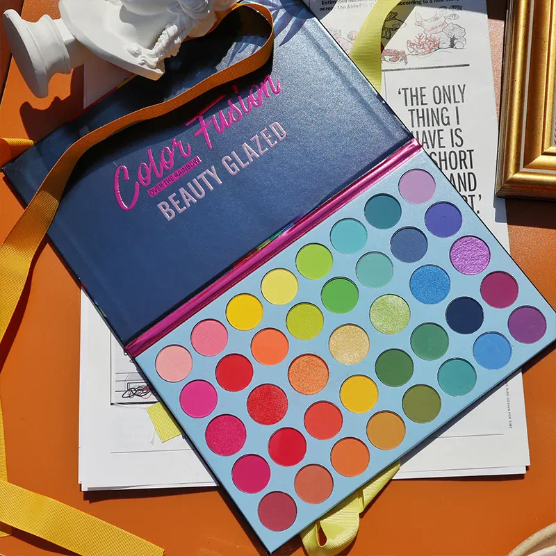 39 Farben Regenbogen-Lidschatten-Palette Langlebige Neon-Glitzer-Lidschatten-Palette Augen-Make-up-Kosmetik — image 2